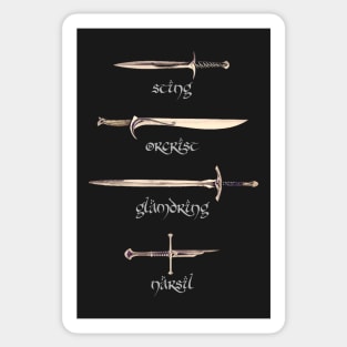 Swords - Sting - Orcrist - Glamdring - Narsil - Fantasy Sticker